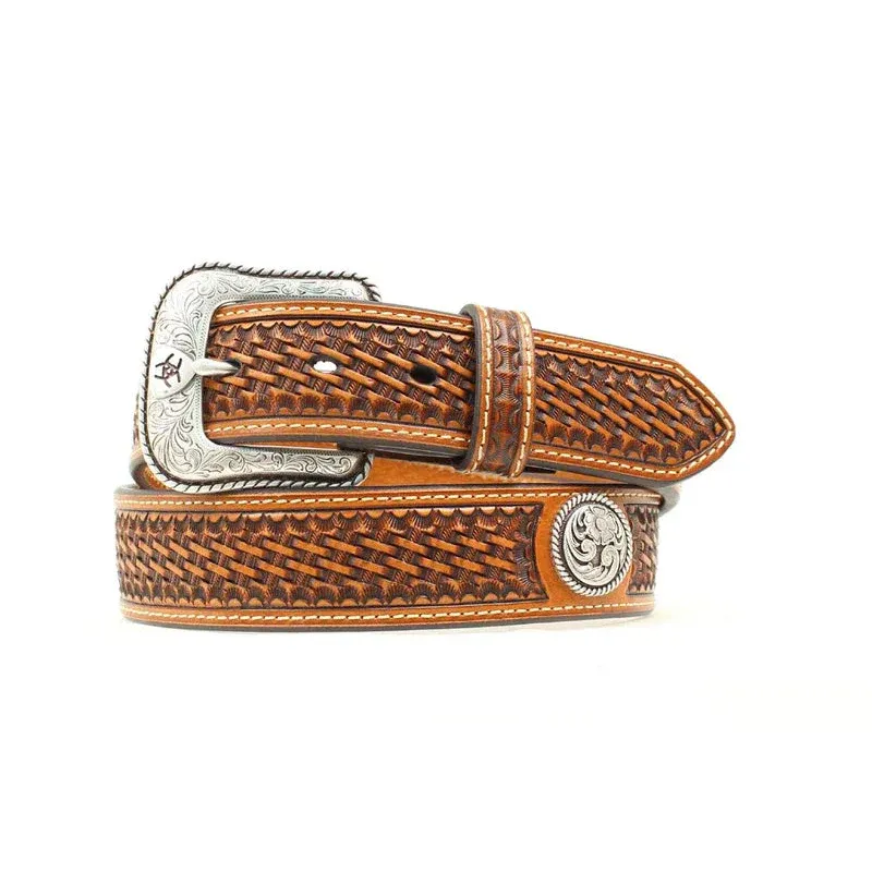Ariat Men's Basket Weave Western Belt - Tan, Size: 32