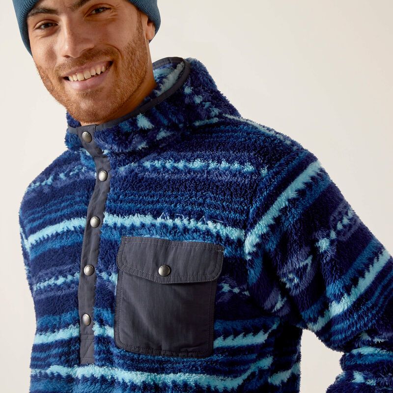 Ariat Men's Polar Bear Fleece Hoodie - Blue Depths Serape