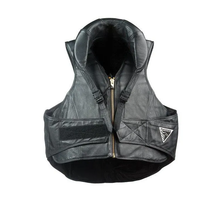 Phoenix Finalist Leather Vest - Black, Size: TALL LARGE