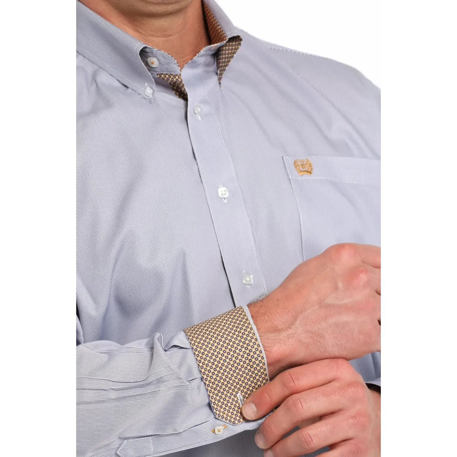 Cinch Men's Stripe Button Down Long Sleeve Western Shirt - Purple