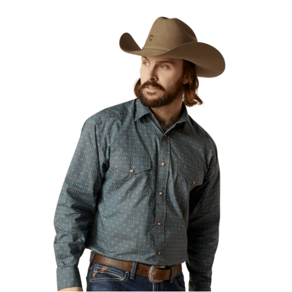 Ariat Men's Broderick Snap Long Sleeve Shirt - Bitter Chocolate