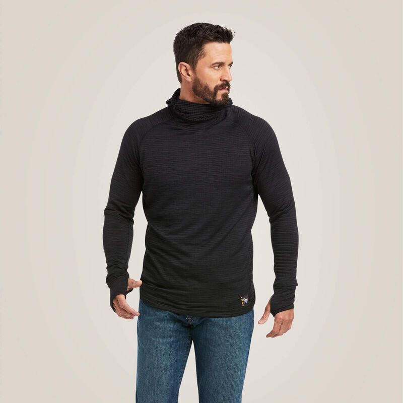 Ariat Men's Rebar Gridwork Balaclava Base Layer - Black