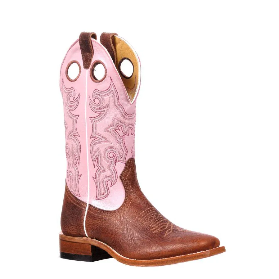 Boulet Women's Wide Square Toe Western Boots - Lucius Sweet Pink/Shrunken Bomber, Size: 5