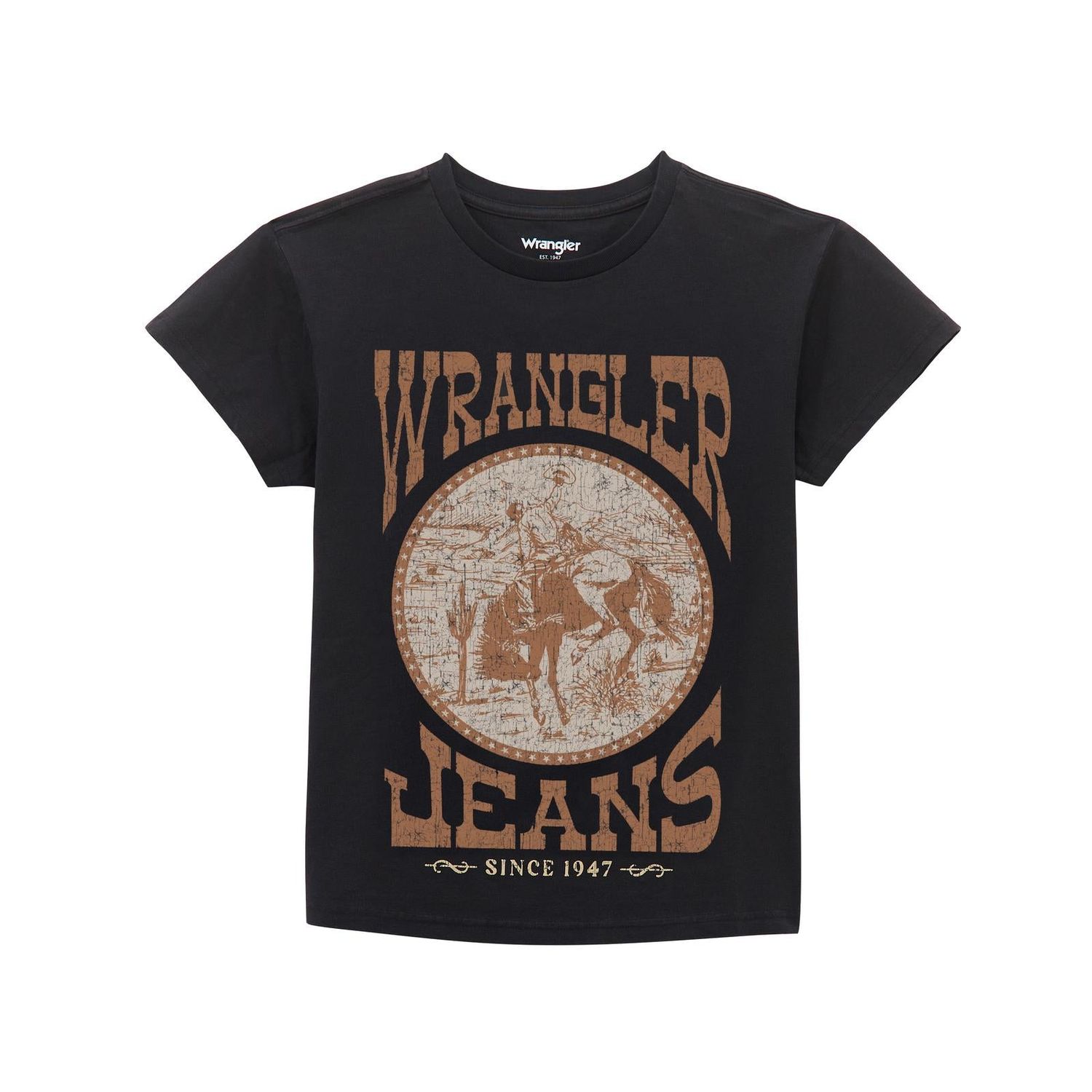 Wrangler Women's Short Sleeve Retro Tee Shirt- Jet Black
