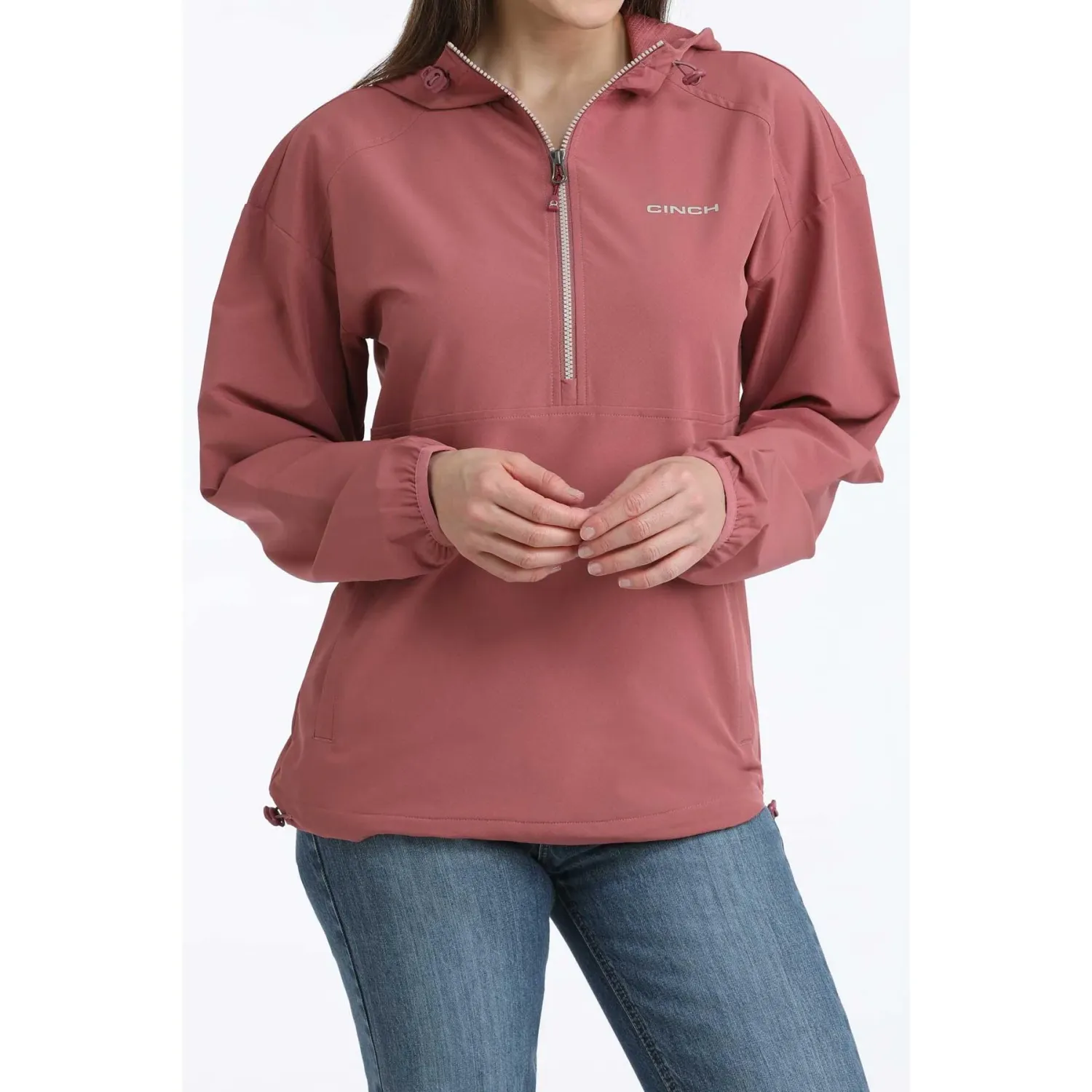 Cinch Women's Long Sleeve 1/2 Zip Pullover - Pink
