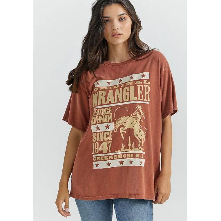 Wrangler Retro Graphic Tee- Oversized fit- Arabian Spice