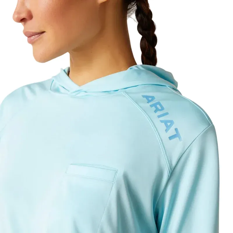 Ariat Women's Rebar Sunblocker Hooded T-Shirt - Arctic Blue