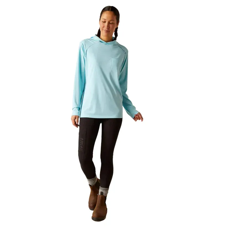 Ariat Women's Rebar Sunblocker Hooded T-Shirt - Arctic Blue