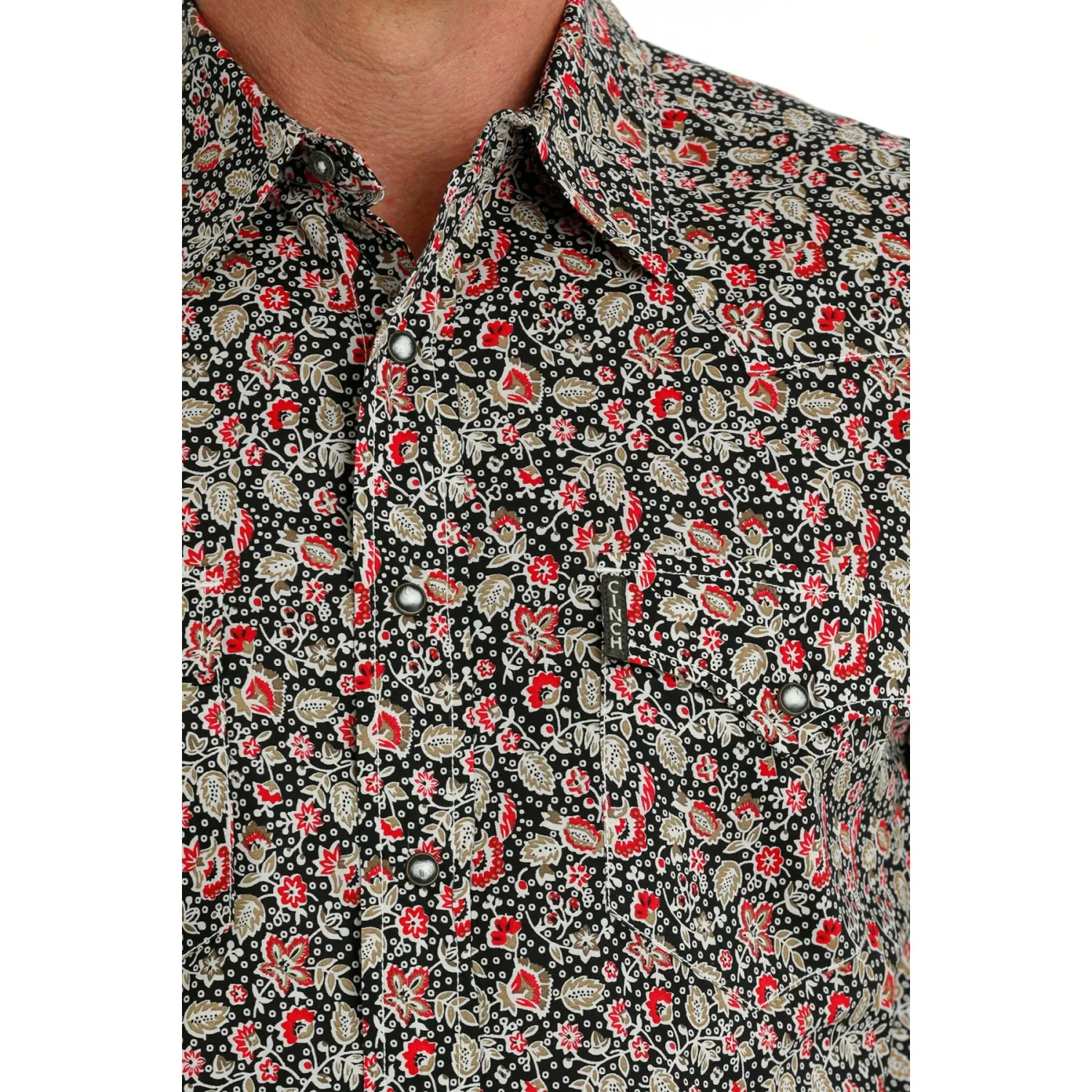 Cinch Men's Modern Fit Print Snap Shirt - Black