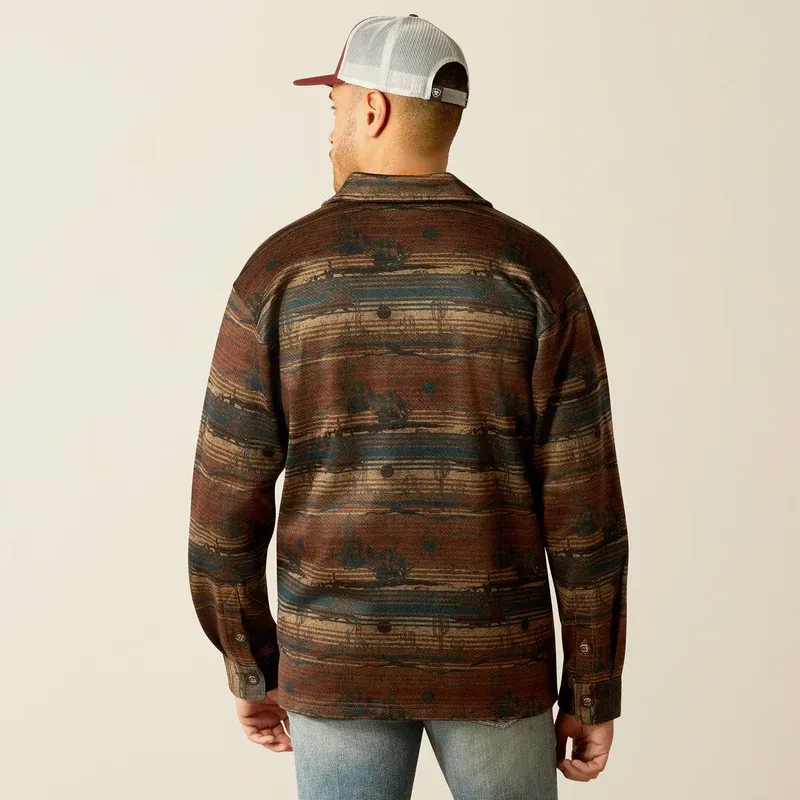 Ariat Men's Caldwell Printed Shirt Jacket- Brown
