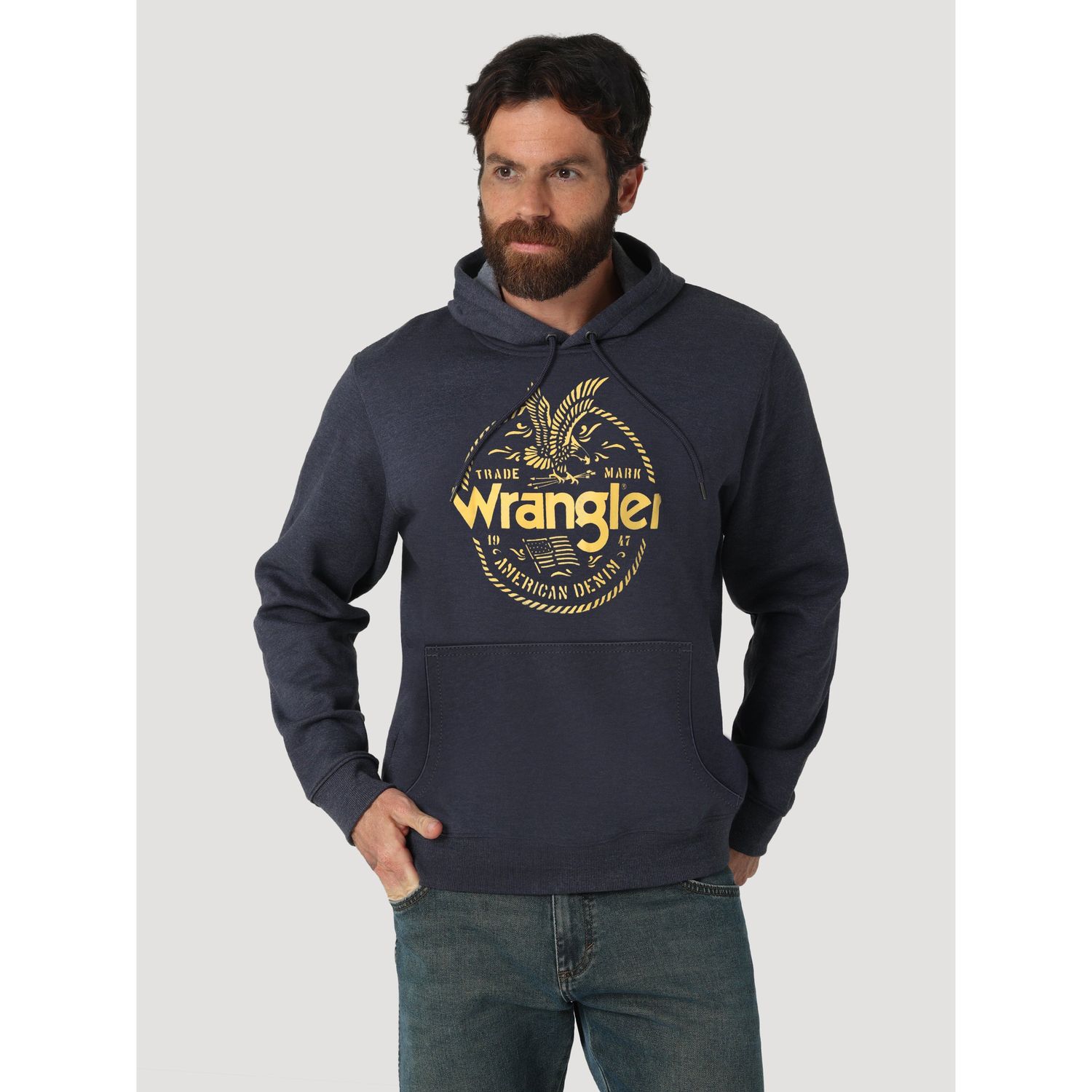 Wrangler Mens Graphic Hoodie Vintage Label
