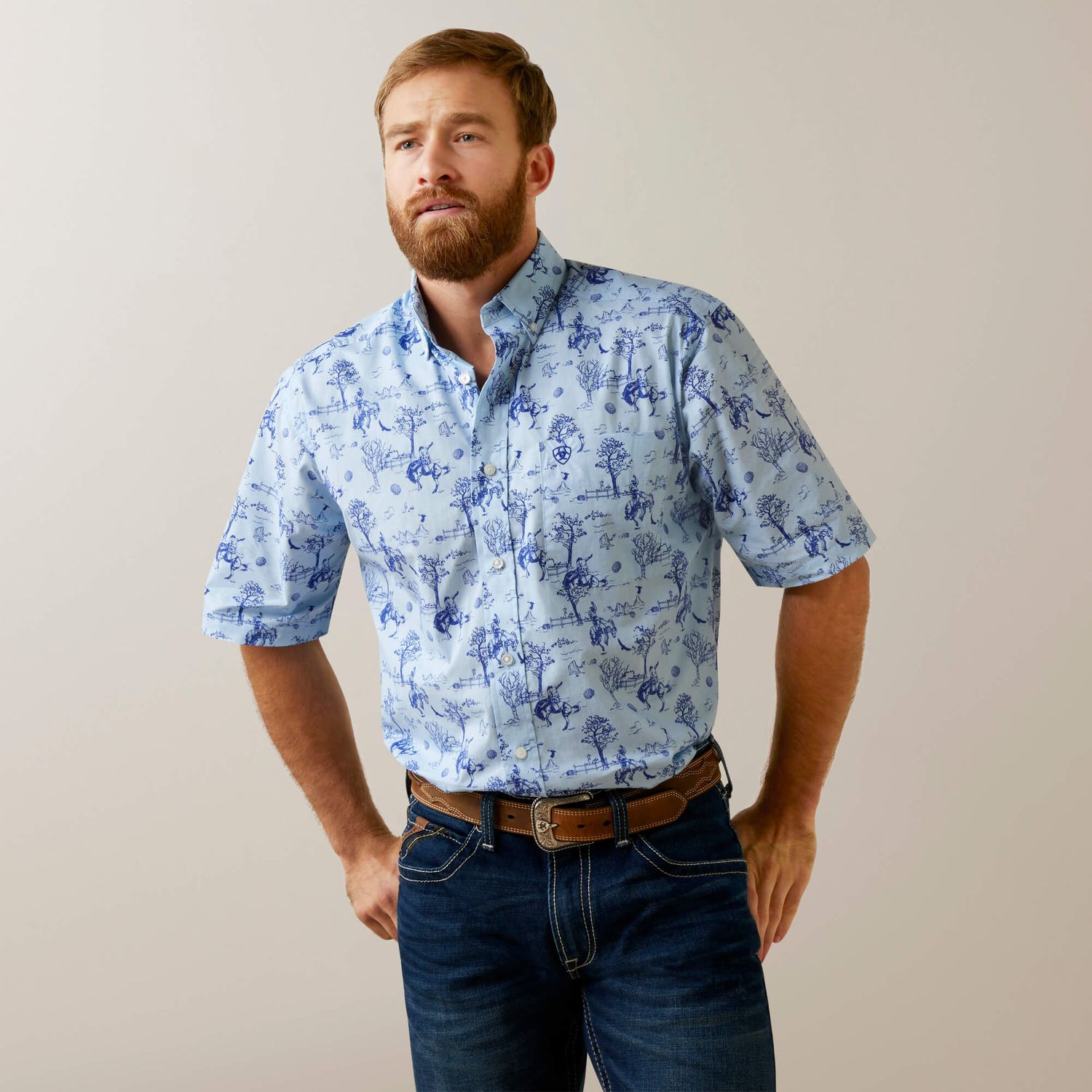 Ariat Men's Jonas Classic Fit Shirt - Light Blue