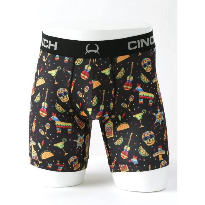 **Cinch Men's 6" Fiesta Boxer Briefs - Black