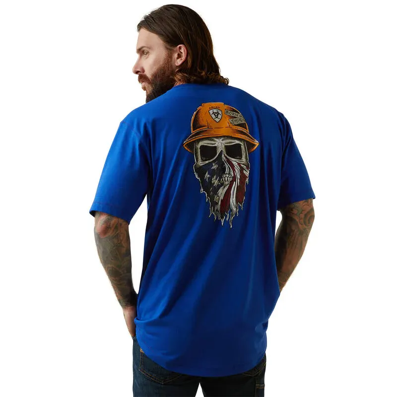 Ariat Mens Rebar Workman Born For This T-Shirt - Royal Blue Heather, Size: 3XLT