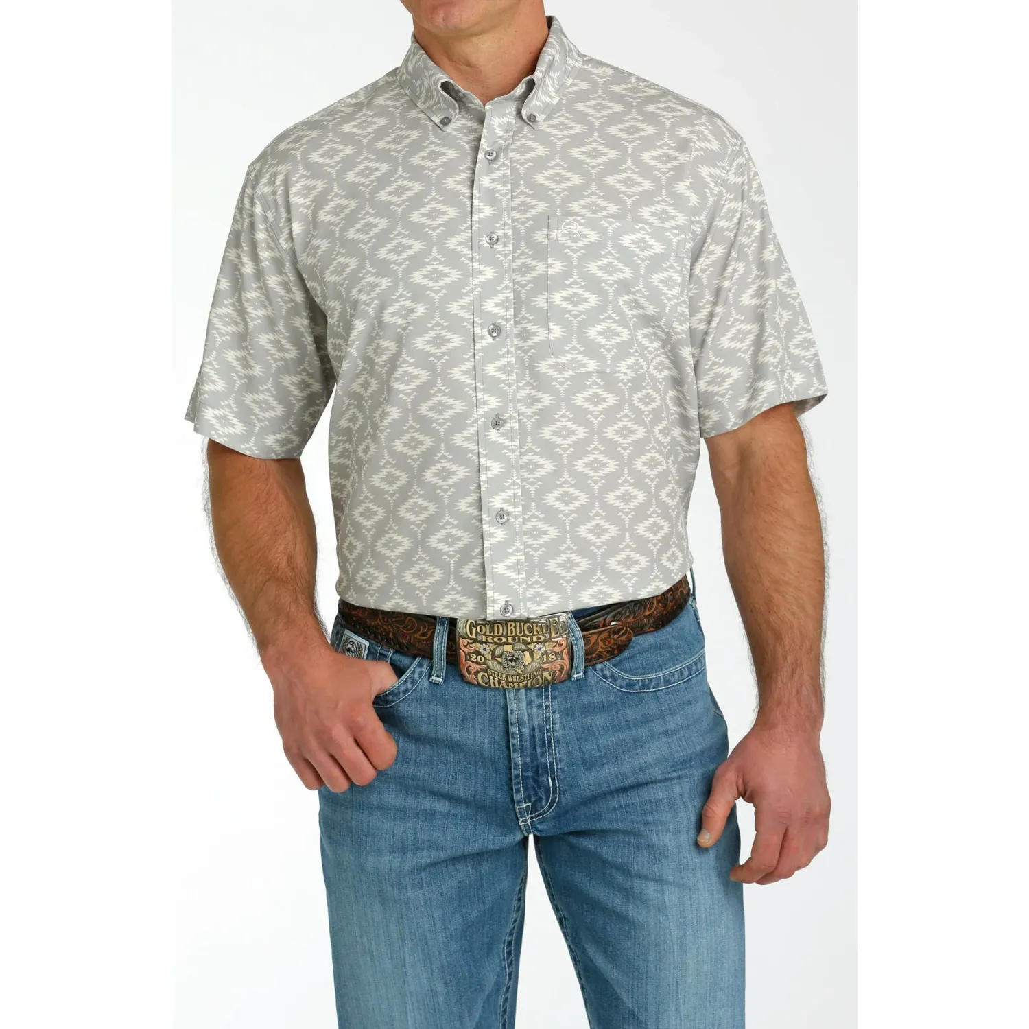 Cinch Men's Short Sleeve Arenaflex - Grey