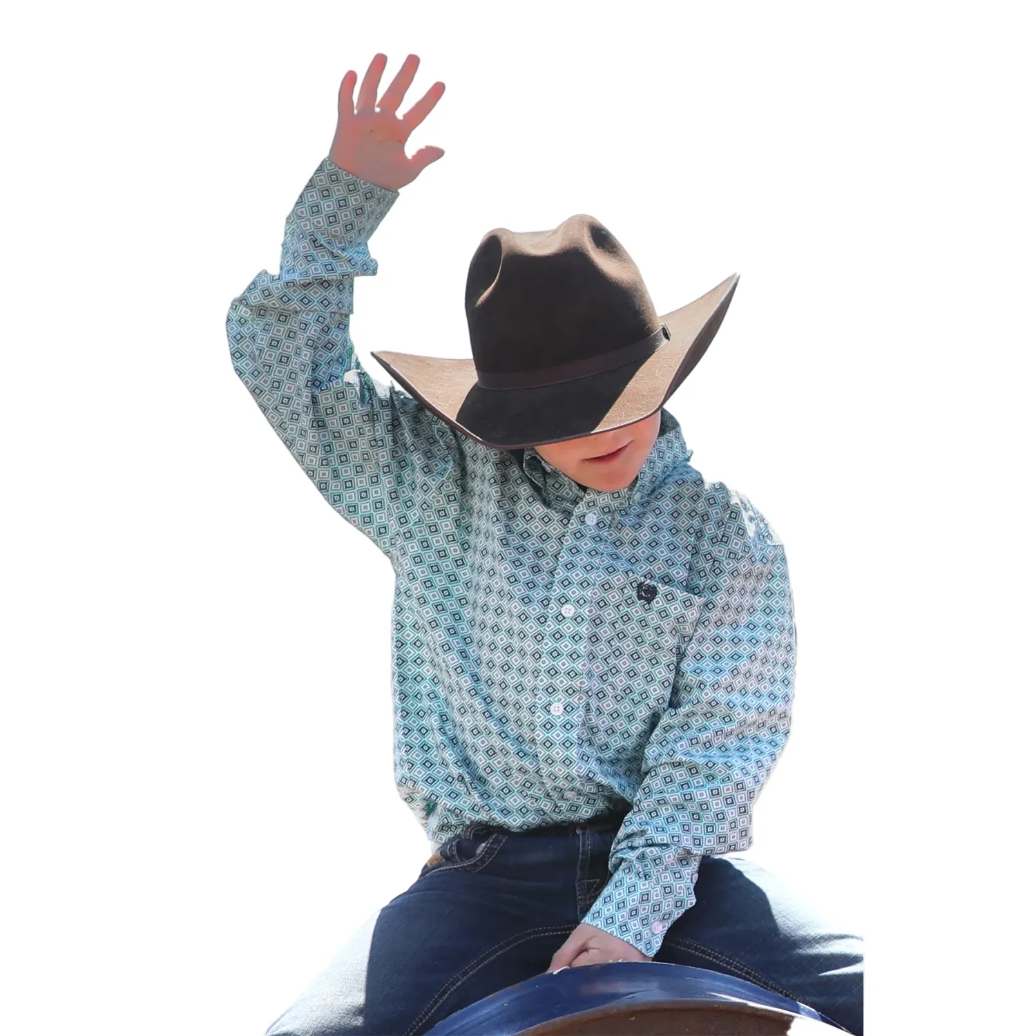 Cinch Boys Long Sleeve Shirt - Turquoise - MTW7060383
