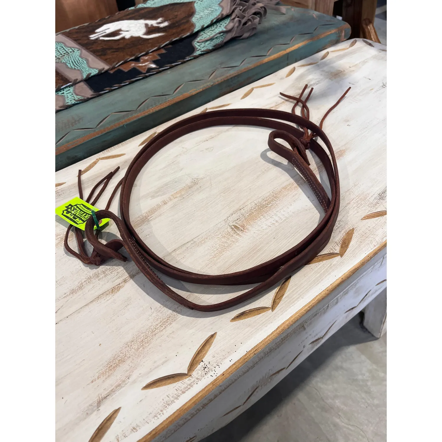 Irvine's Roping Rein-5/8"x 8'- Quick Change Button, Colour: Dark Oil, Size: 5/8"x8', Style: Roping Reins