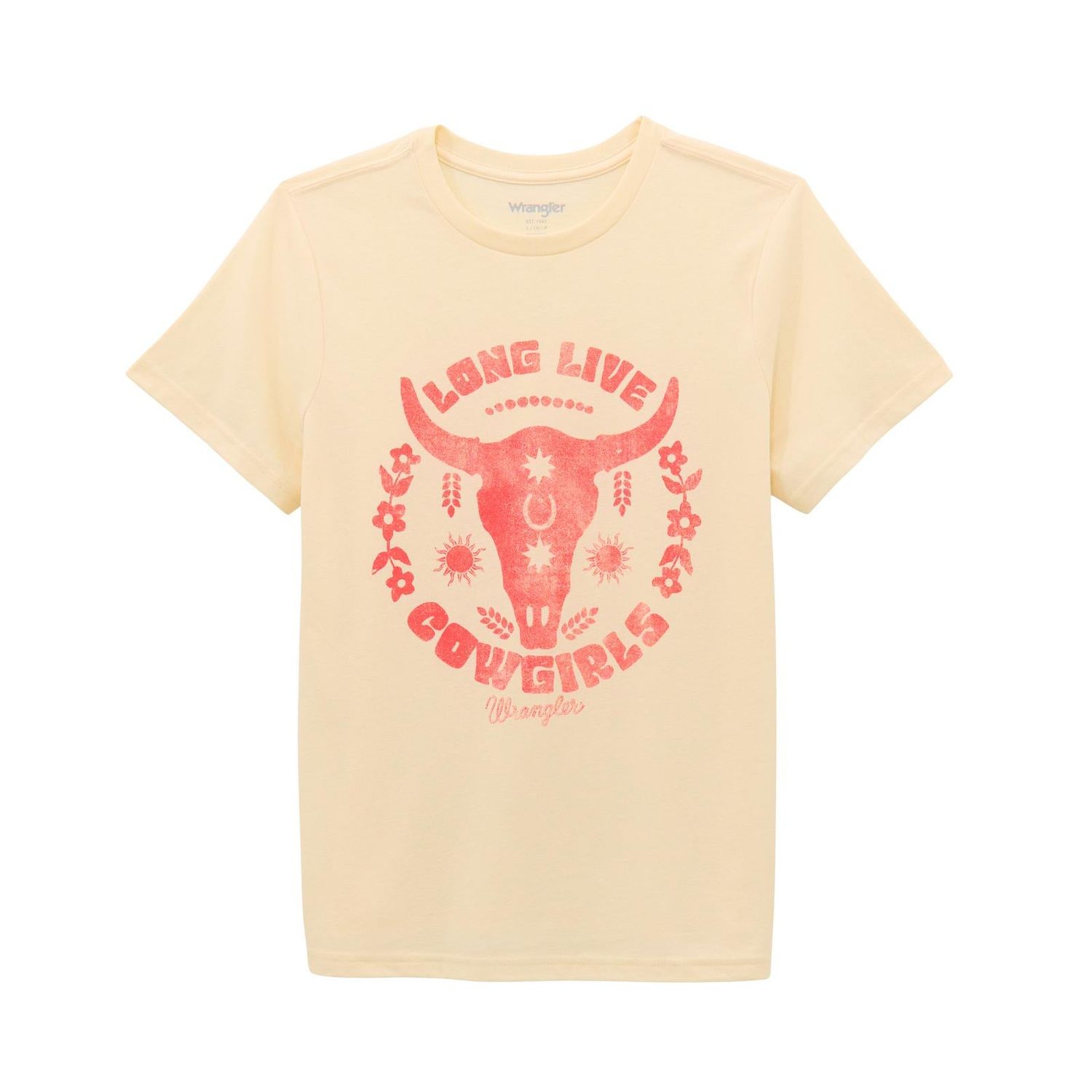 Wrangler Women's Regular Fit Short Sleeve Tee Shirt-Pearled Ivory Heather