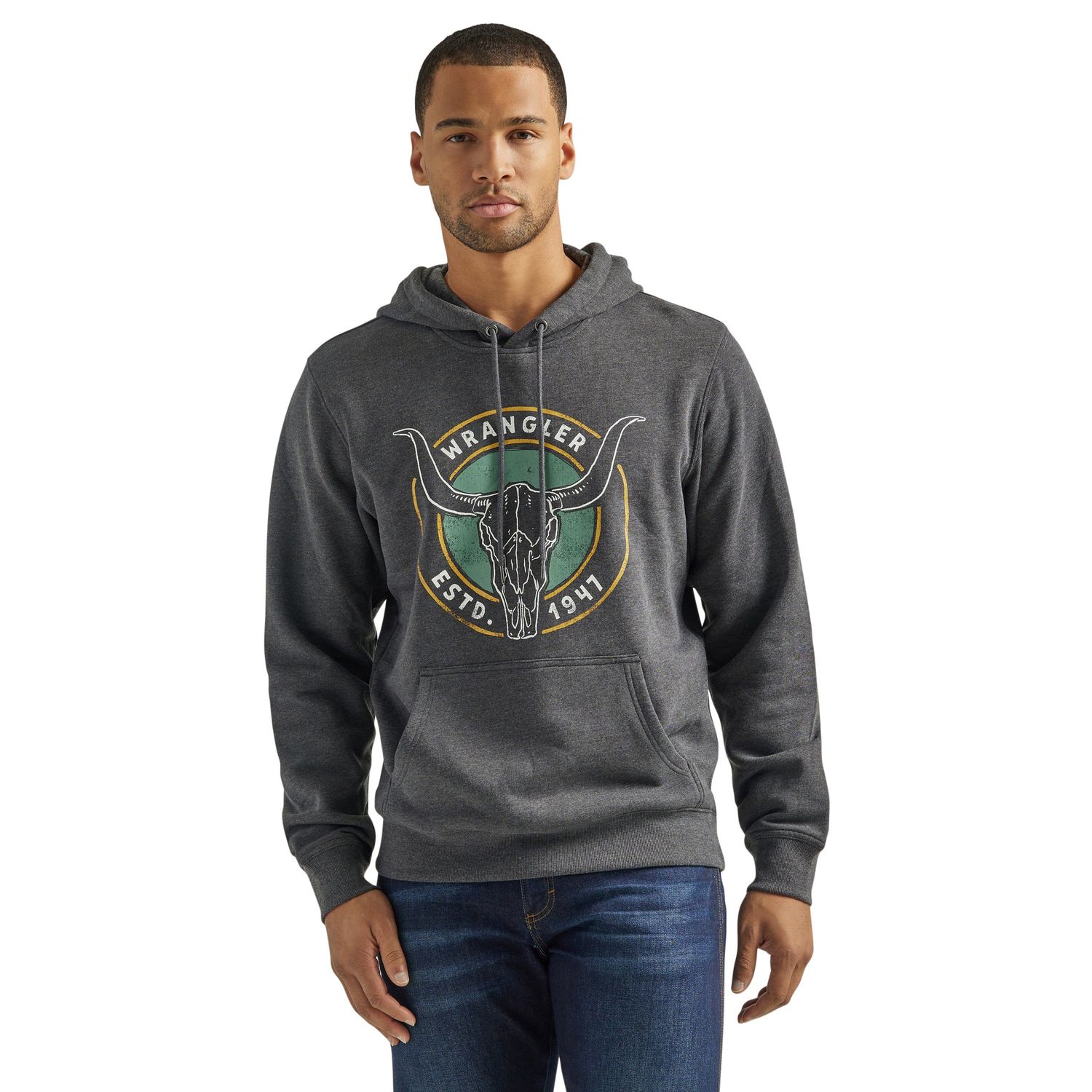Wrangler Men's Regular Fit Pullover Hoodie - Charcoal