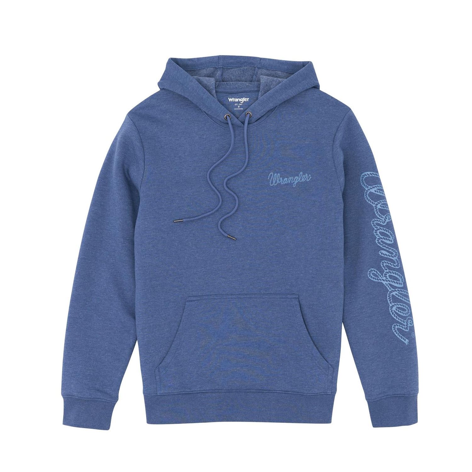 Wrangler Men's Long Sleeve Graphic Hoodie - Dark Denim
