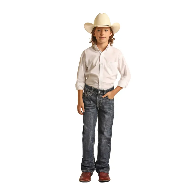Rock &amp; Roll Boys BB Gun Bootcut Jeans - Dark Vintage Wash