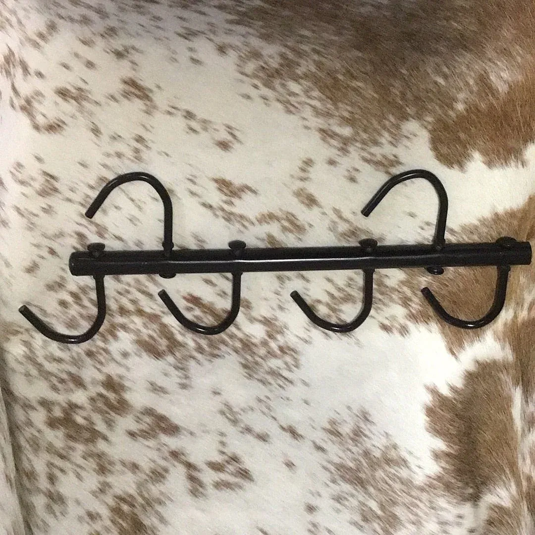 Irvine Steel Tack Rack - 6 Hooks, Colour: BLACK