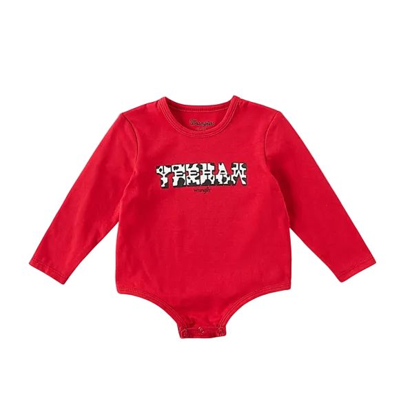 Wrangler Baby Girl's Long Sleeve YeeHaw Graphic Bodysuit - Scarlett