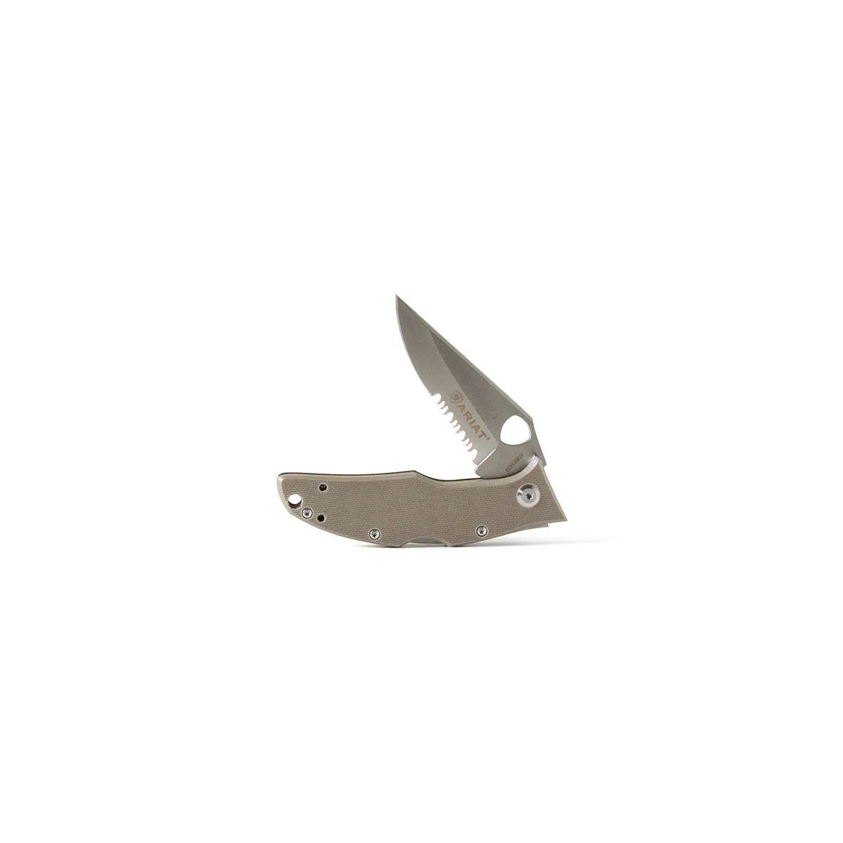 Ariat 3.5" Hybrid Folding Knife - Olive Handle, Size: M