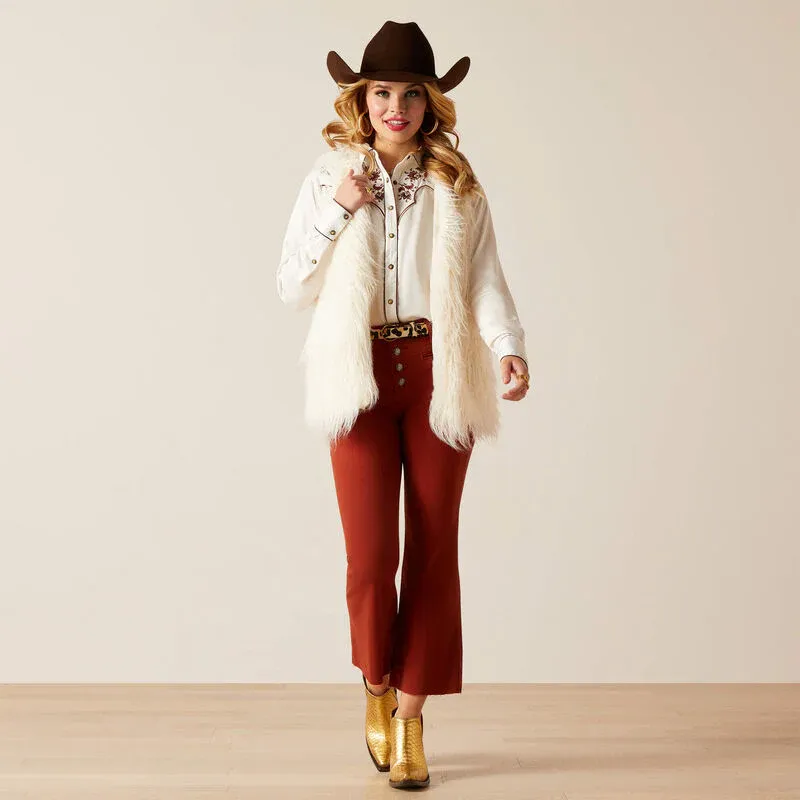 Ariat Women's Fae Faux Fur Vest - Coconut Milk