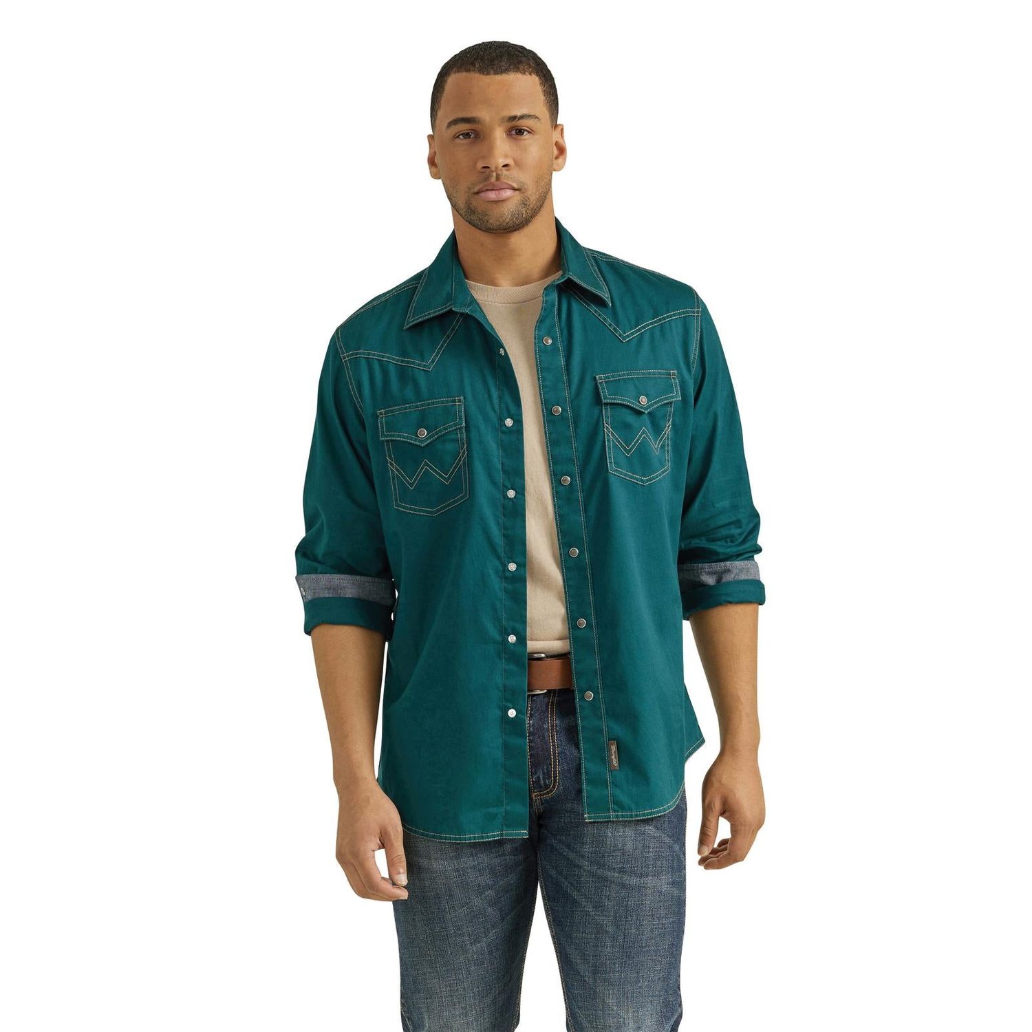 Wrangler Retro Premium Long Sleeve Shirt - Deep Teal