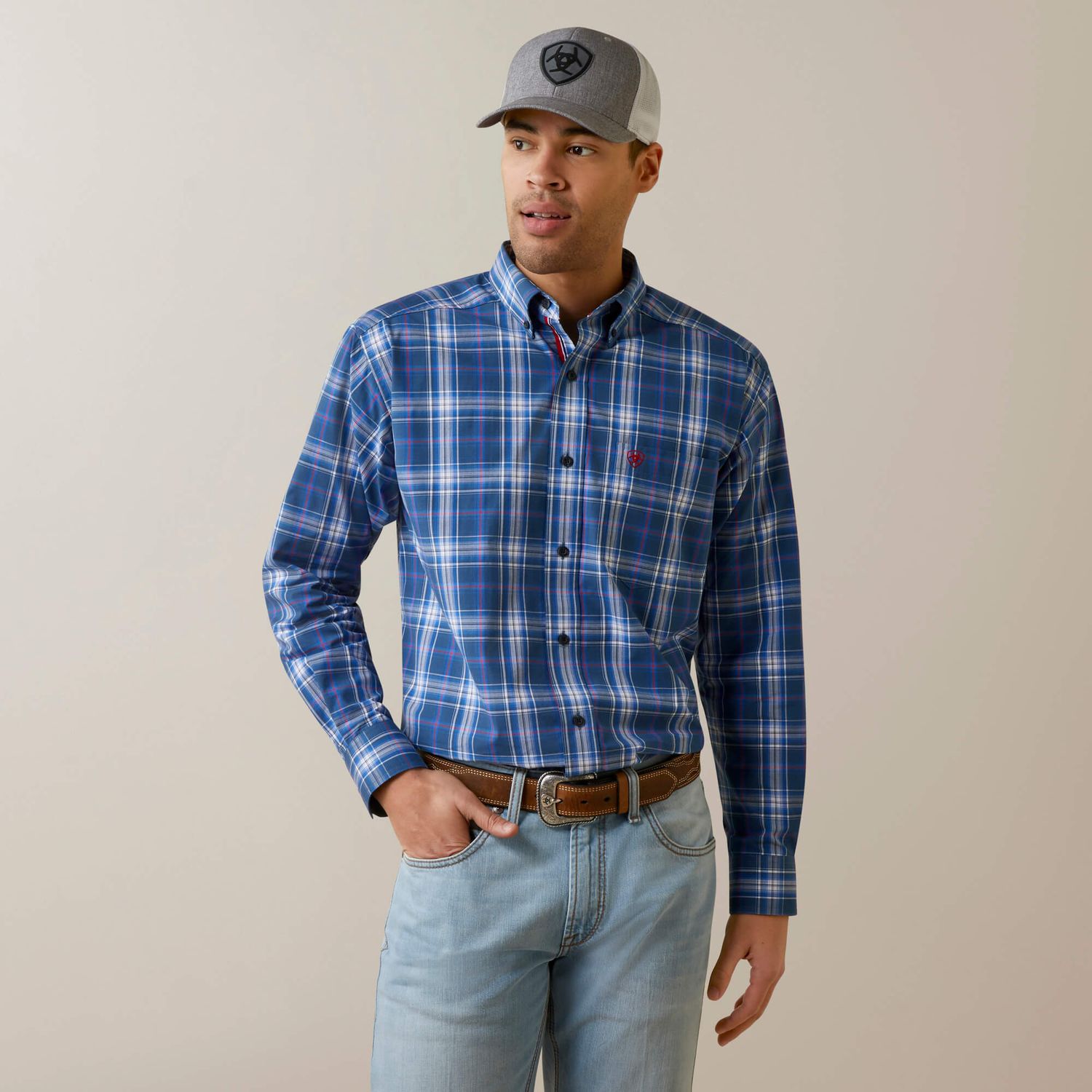Ariat Men's Pro Jaxton Classic LS Shirt - Blue
