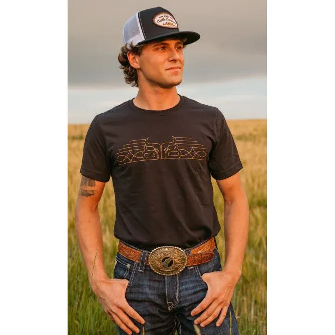 Baredown Boot Stitch Unisex Short Sleeve T-Shirt - Black