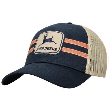 John Deere Striped Mesh Hat-Navy