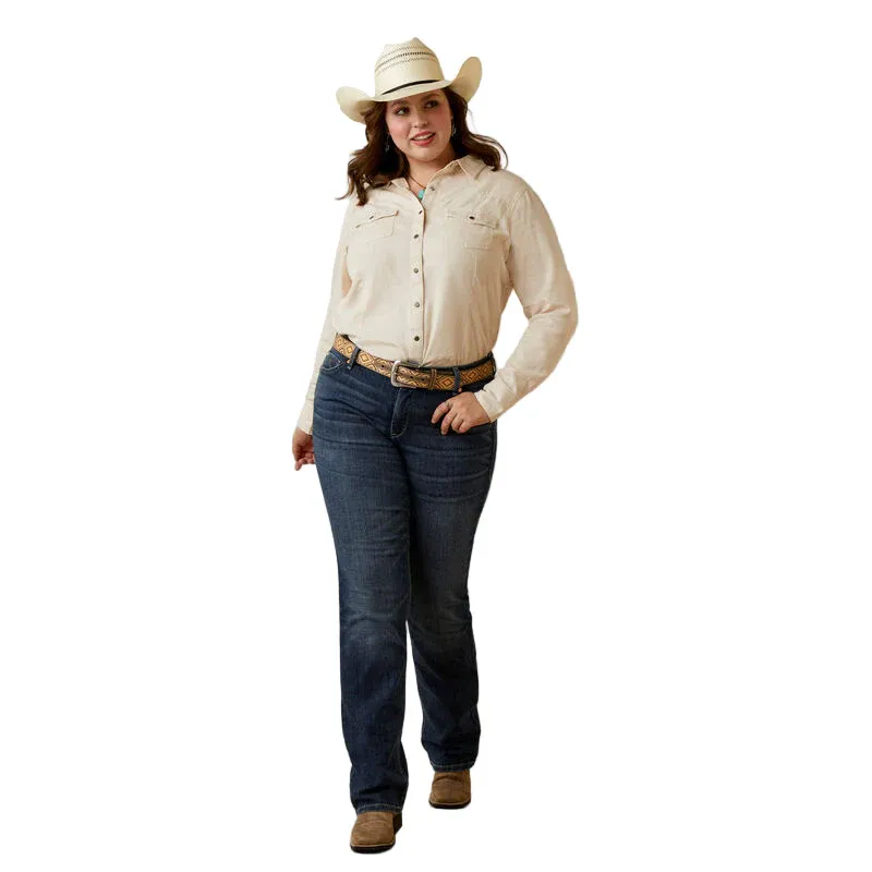 Ariat Women's REAL Jurlington Snap Shirt - Sandshell, Size: 1X