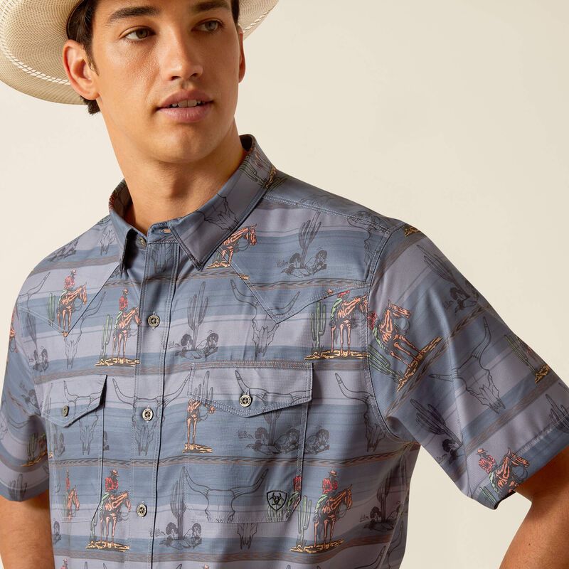 Ariat Men's VentTEK Fitted Short Sleeve Western Shirt - Ebony
