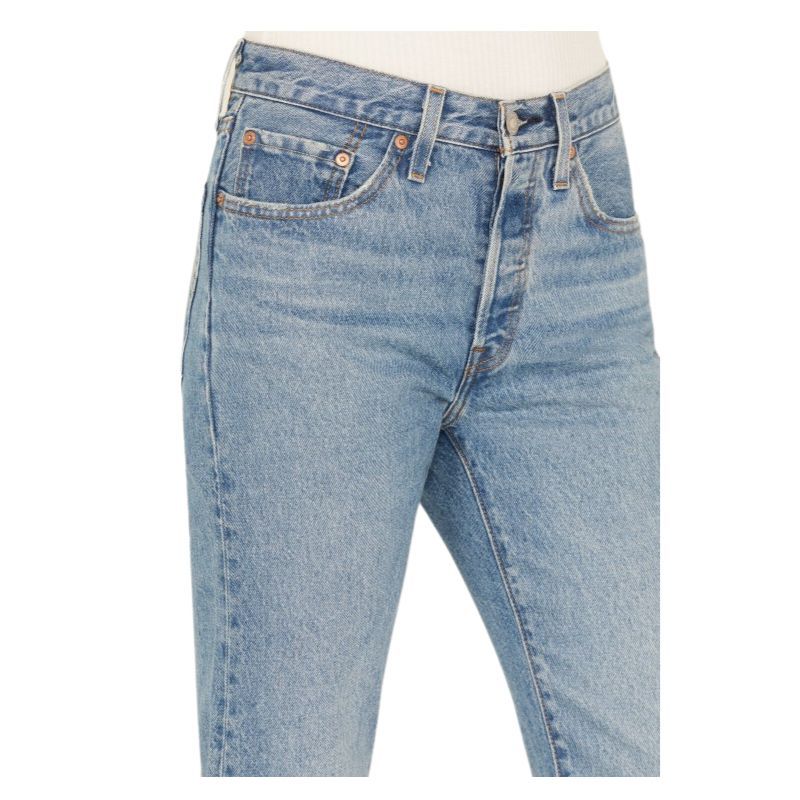 Levi Women's 501 Crop Jeans - Oxnard Athens Pushed (Blue) (Mid Wash)