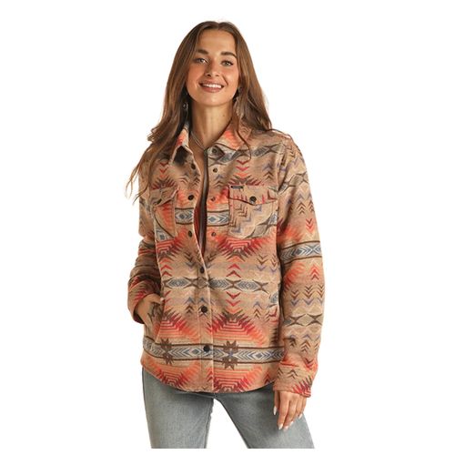 Rock &amp; Roll Women's Long Shacket - Tan