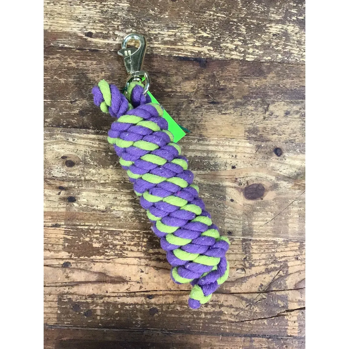 Irvine Cotton Lead Rope w/Bull Snap, Colour: LIGHT GREEN/PURPLE