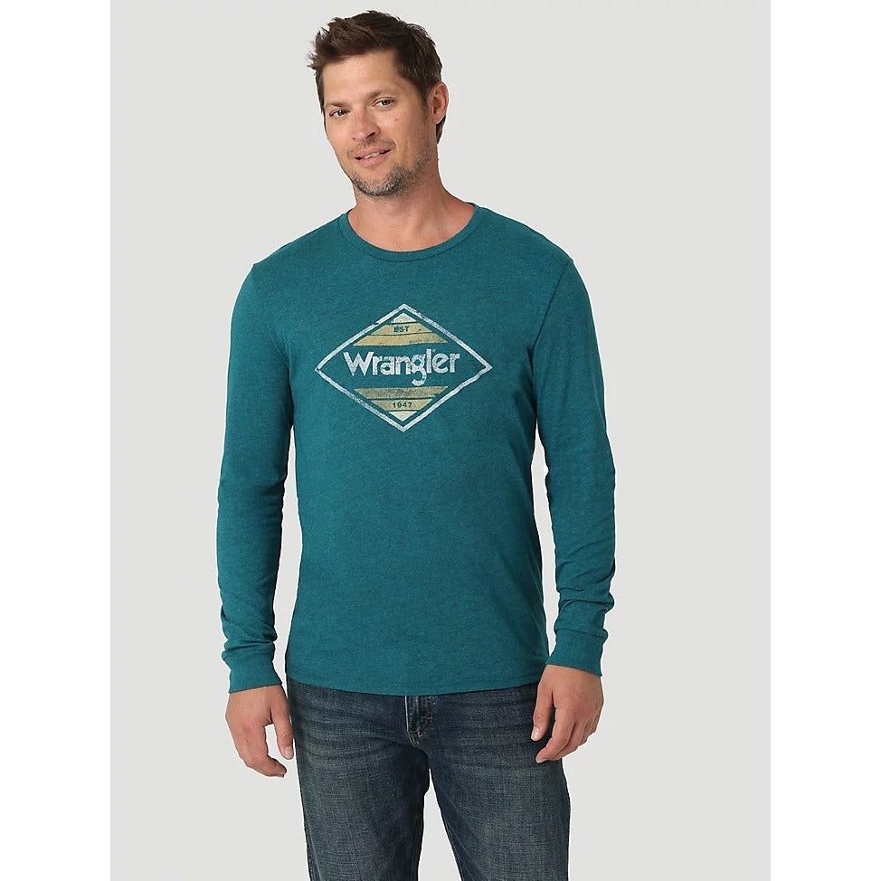 Wrangler Mens Graphic LS Tee Diamond Kabel