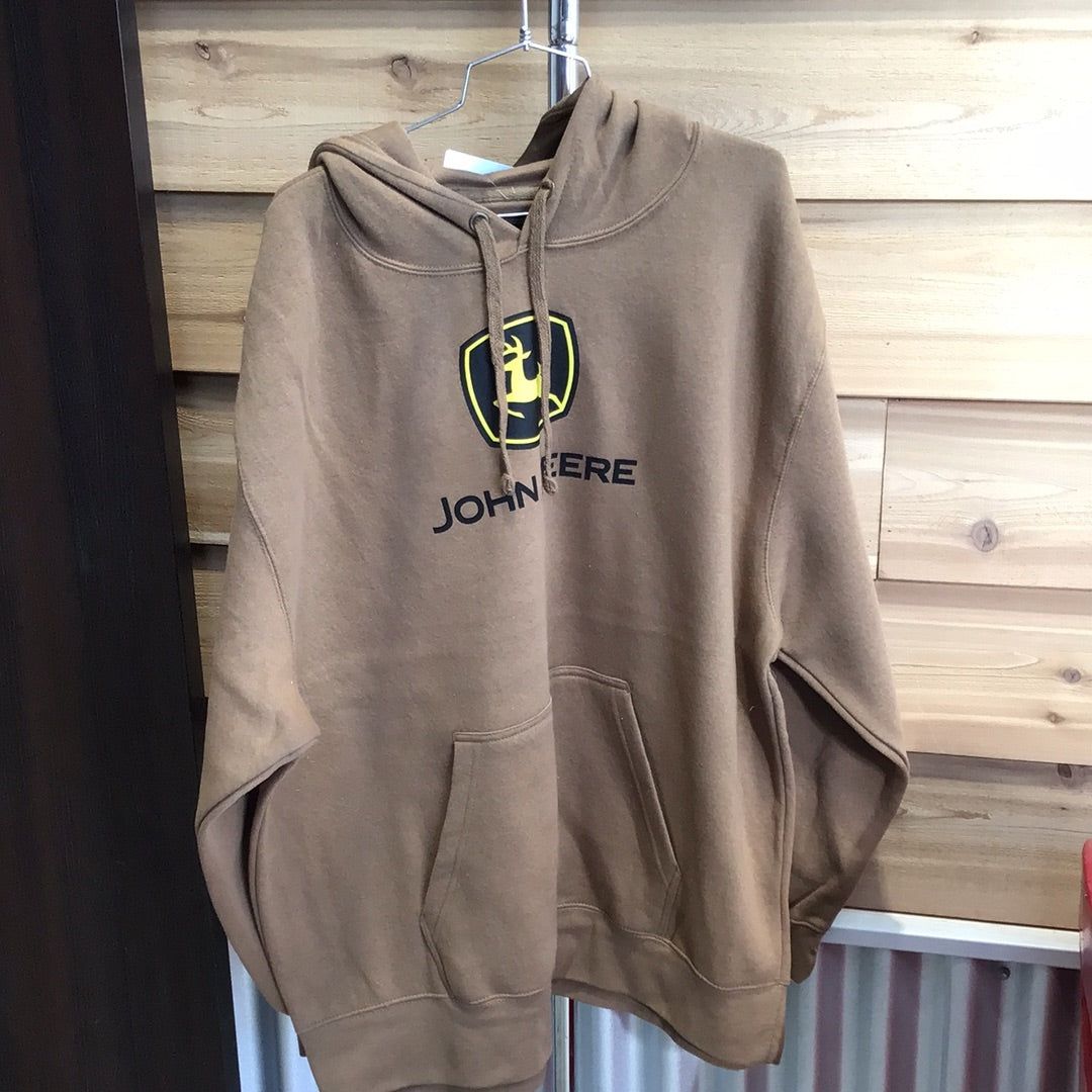 John Deere C&amp;F Logo Hoodie - Construction Brown