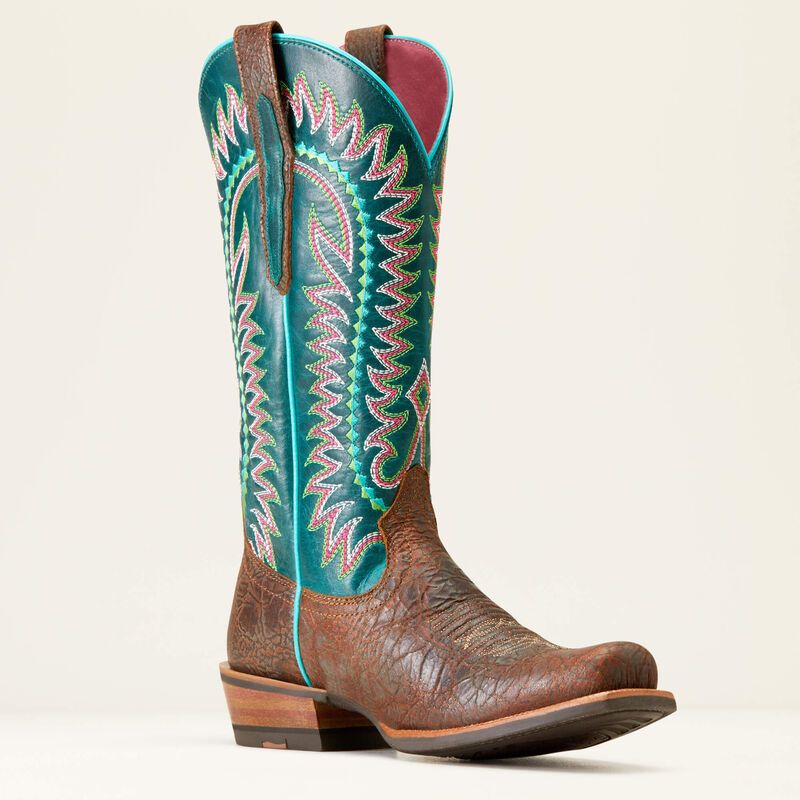 Ariat Women's Derby Monroe Western Boots - Shore Tan/Turquoise Nights
