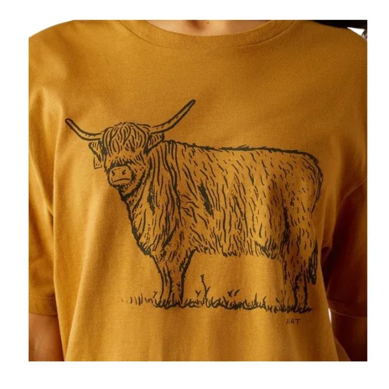 Ariat Women's Highlander Short Sleeve Tee Shirt- Harvest Gold