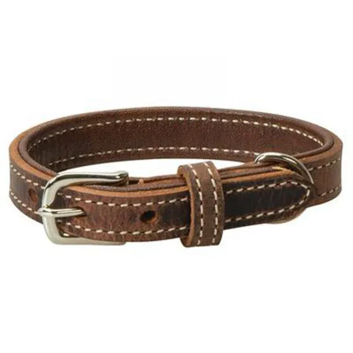 Weaver Crazy Horse Leather 1" Distressed Collar Dark Chocolate, Length: 19