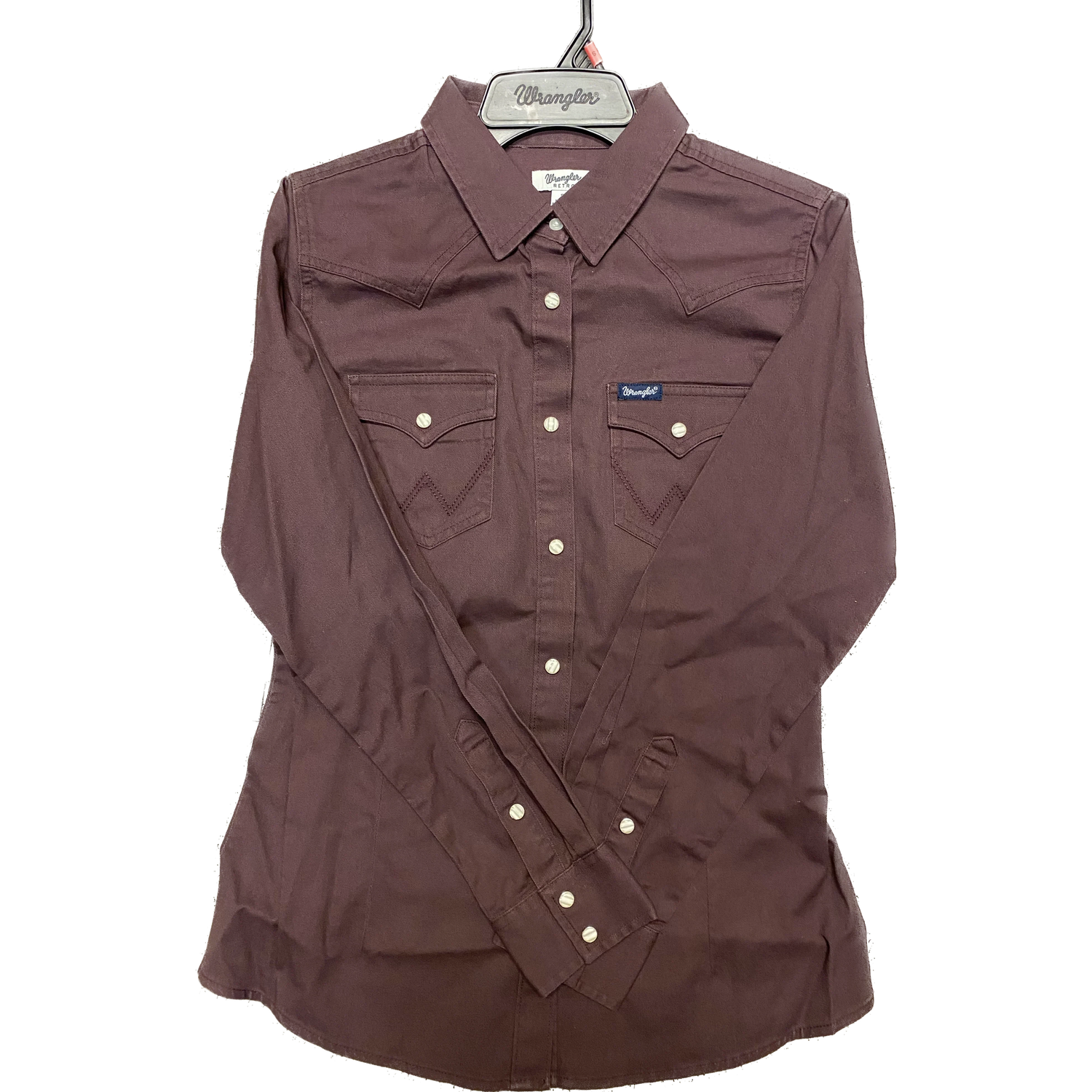 Wrangler Women's Long Sleeve Long Sleeve Retro Snap Shirt- Fudge