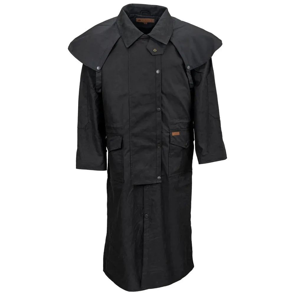 Outback Trading Stockman Extra Long Duster Coat- Black