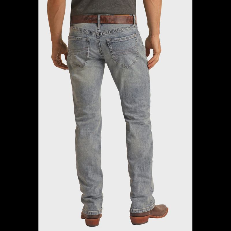 Hooey Mens Slim Fit Stretch Straight Jeans - Light Vintage