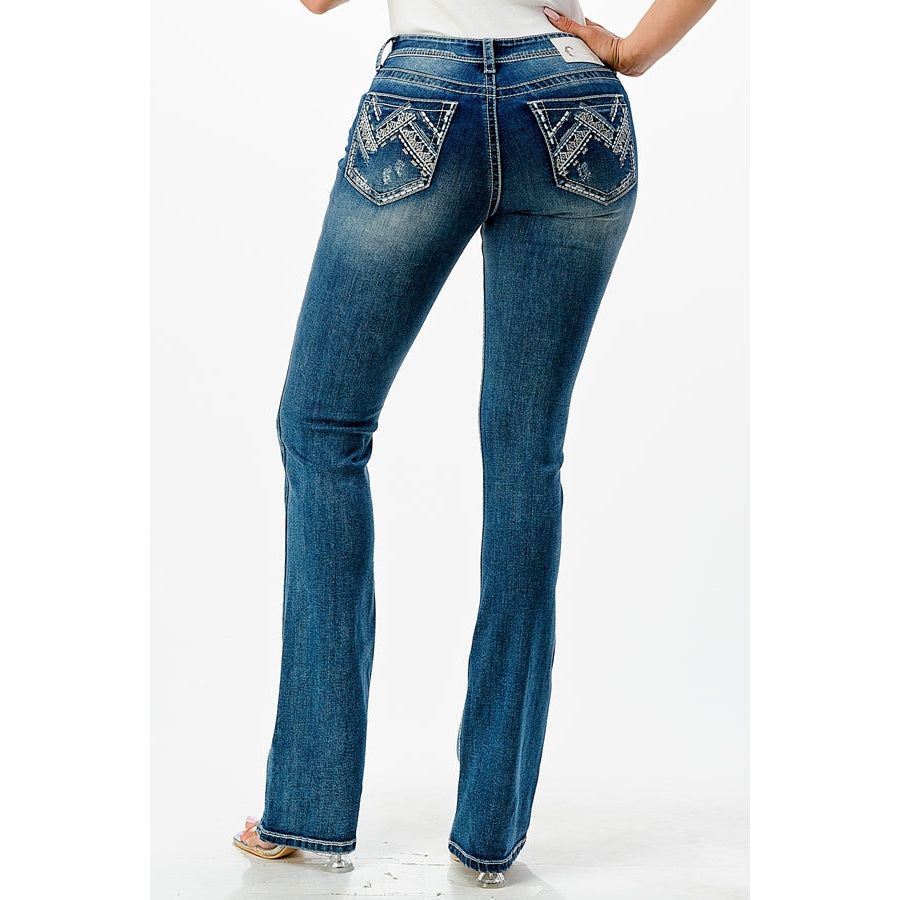 Grace in LA Women's Easy Bootcut Jeans - W Heavy Stitches