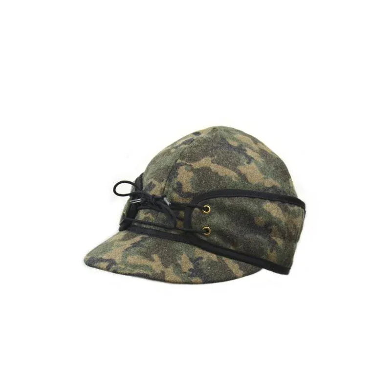 Crown Cap Wool Blend Railroad Hat - Camouflage, Size: 6 7/8