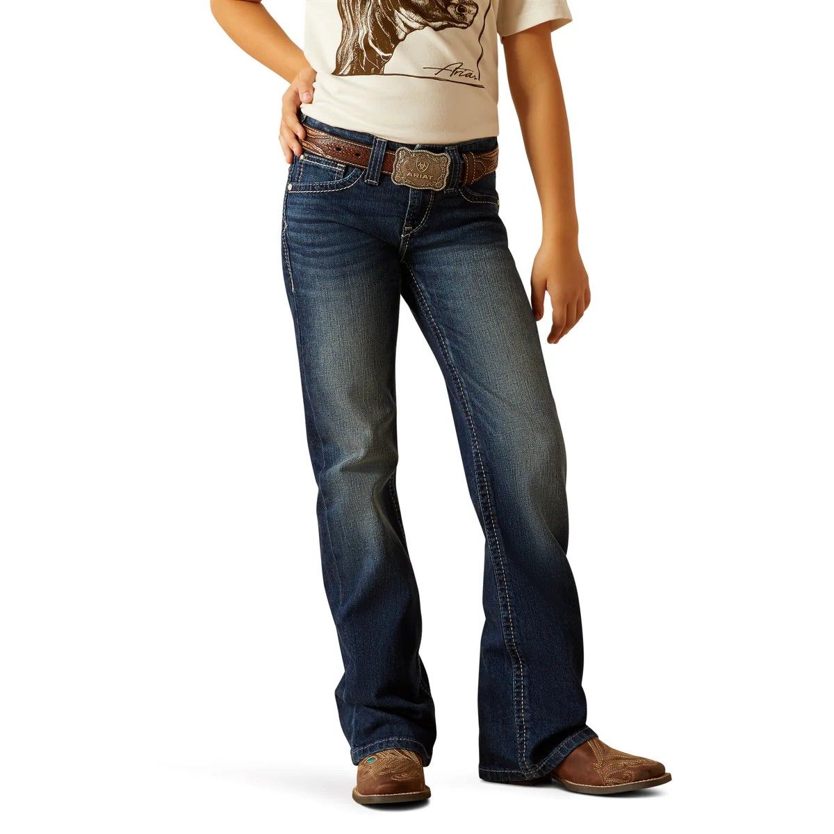 Ariat Girl's Ariana Boot Cut Jean - Pacific