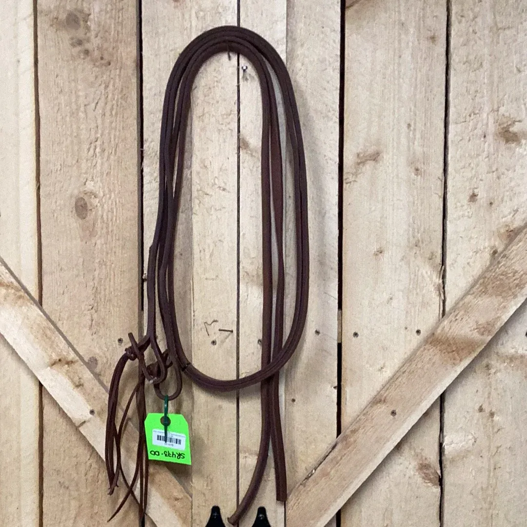 Irvine Split Reins 5/8 x 8' Pineapple Knot, Colour: Dark Oil, Size: 5/8"x8', Style: Split Reins